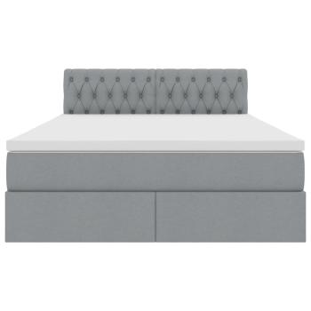 Aufbewahrungsbett mit Matratze Hellgrau 140 x 190 cm