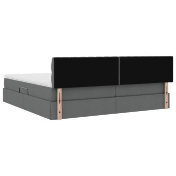 Aufbewahrungsbett mit Matratze Dunkelgrau 200 x 200 cm