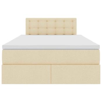 Aufbewahrungsbett mit Matratze Creme 120 x 200 cm Holzwerkstoff