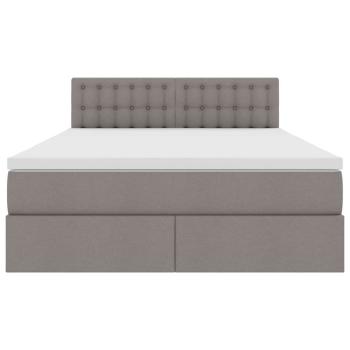 Aufbewahrungsbett mit Matratze Taupe 140 x 190 cm Holzwerkstoff