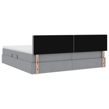 Aufbewahrungsbett mit Matratze Hellgrau 200 x 200 cm