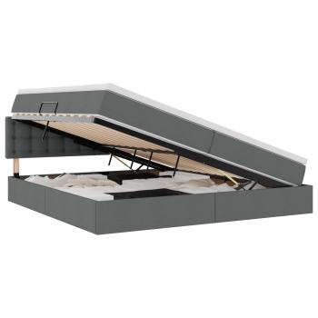 Aufbewahrungsbett mit Matratze Dunkelgrau 200 x 200 cm