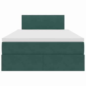 Aufbewahrungsbett mit Matratze Dunkelgrün 120 x 200 cm Samt