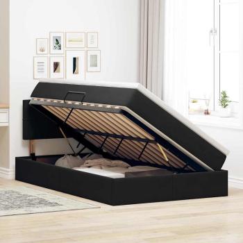 ARDEBO.de - Aufbewahrungsbett mit Matratze Schwarz 120 x 200 cm Samt