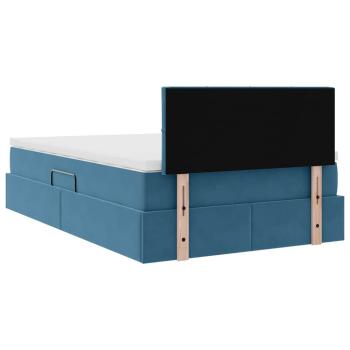 Aufbewahrungsbett mit Matratze Dunkelblau 120 x 200 cm Samt