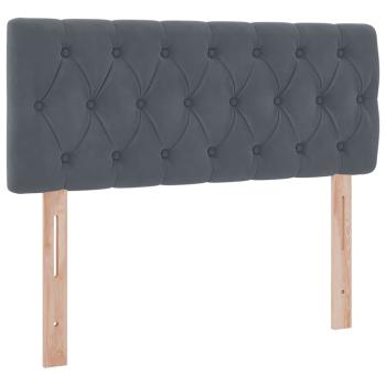 Aufbewahrungsbett mit Matratze Dunkelgrau 120 x 190 cm Samt