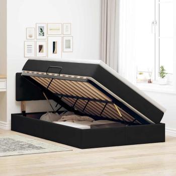 ARDEBO.de - Aufbewahrungsbett mit Matratze Schwarz 120 x 200 cm Samt