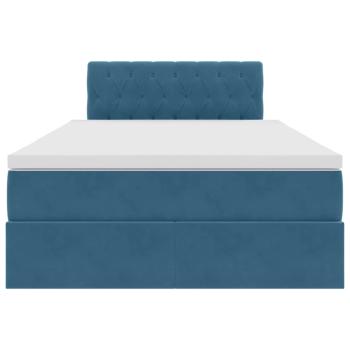 Aufbewahrungsbett mit Matratze Dunkelblau 120 x 200 cm Samt