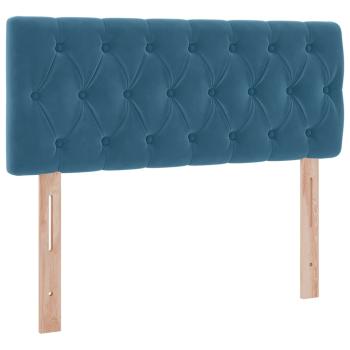 Aufbewahrungsbett mit Matratze Dunkelblau 120 x 200 cm Samt