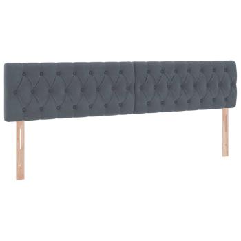 Aufbewahrungsbett mit Matratze Dunkelgrau 200 x 200 cm Samt