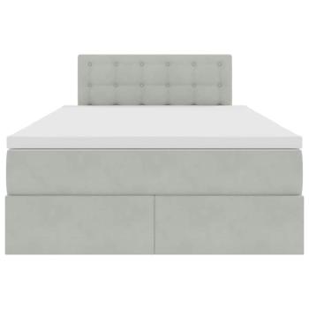 Aufbewahrungsbett mit Matratze Hellgrau 120 x 200 cm Samt