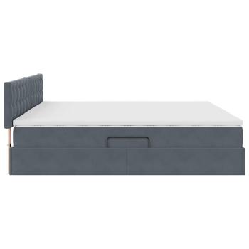 ARDEBO.de - Aufbewahrungsbett mit Matratze Dunkelgrau 200 x 200 cm Samt