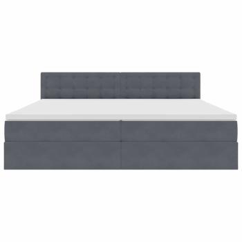 Aufbewahrungsbett mit Matratze Dunkelgrau 200 x 200 cm Samt