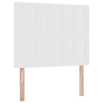 Aufbewahrungsbett mit Matratze Reinweiß 120 x 200 cm Kunstleder