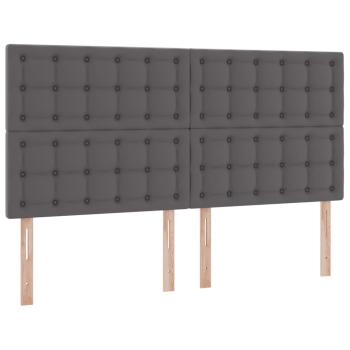 ARDEBO.de - Aufbewahrungsbett mit Matratze Grau 180 x 200 cm Kunstleder