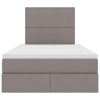 Aufbewahrungsbett mit Matratze Taupe 120 x 200 cm Kunstleder