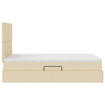 Aufbewahrungsbett mit Matratze Creme 120 x 200 cm Kunstleder