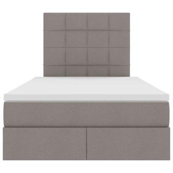 Aufbewahrungsbett mit Matratze Taupe 120 x 200 cm Kunstleder