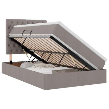 Aufbewahrungsbett mit Matratze Taupe 120 x 200 cm Kunstleder
