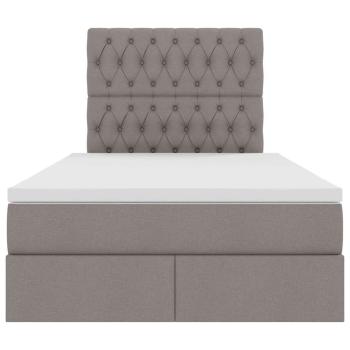 Aufbewahrungsbett mit Matratze Taupe 120 x 200 cm Kunstleder