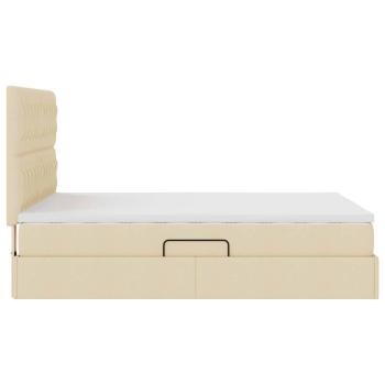 Aufbewahrungsbett mit Matratze Creme 140 x 200 cm Kunstleder