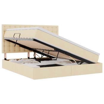 Aufbewahrungsbett mit Matratze Creme 180 x 200 cm Kunstleder