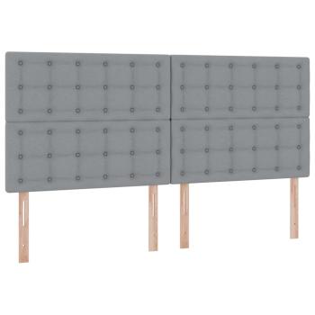 Aufbewahrungsbett mit Matratze Hellgrau 200 x 200 cm Kunstleder