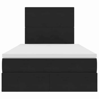 Bett mit Stauraum und LED Schwarz 120 x 190 cm Samt