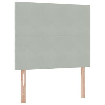 Bett mit Stauraum und LED Hellgrau 120 x 200 cm Samt