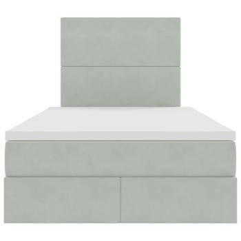 Bett mit Stauraum und LED Hellgrau 120 x 200 cm Samt