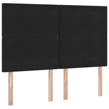 Bett mit Stauraum und LED Schwarz 140 x 200 cm Samt