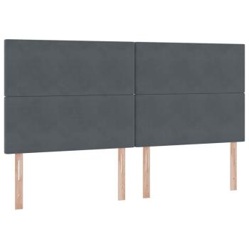 Bett mit Stauraum und LED Dunkelgrau 200 x 200 cm Samt