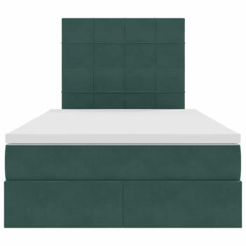 Bett mit Stauraum und LED Dunkelgrün 120 x 200 cm Samt