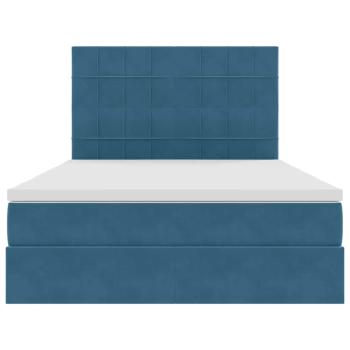 Bett mit Stauraum und LED Dunkelblau 140 x 200 cm Samt