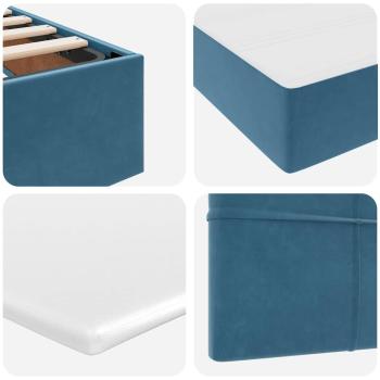 Bett mit Stauraum und LED Dunkelblau 160 x 200 cm Samt