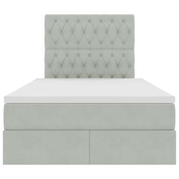 Bett mit Stauraum und LED Hellgrau 120 x 200 cm Samt