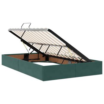 ARDEBO.de - Bett mit Stauraum und LED Dunkelgrün 120 x 200 cm Samt