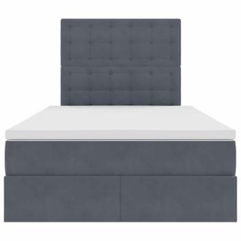 Bett mit Stauraum und LED Dunkelgrau 120 x 190 cm Samt