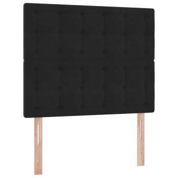 ARDEBO.de - Bett mit Stauraum und LED Schwarz 120 x 200 cm Samt