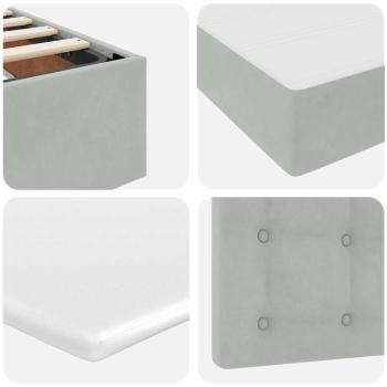 Bett mit Stauraum und LED Hellgrau 180 x 200 cm Samt