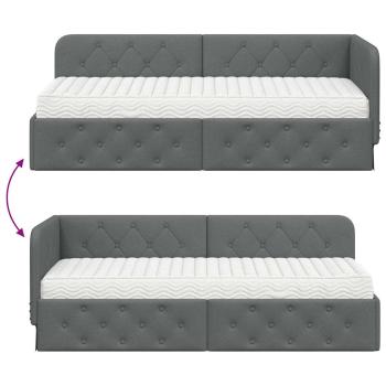 Eckbettgestell Dunkelgrau 80 x 200 cm Stoff