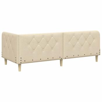 Eckbettgestell mit Matratze Creme 80 x 200 cm Stoff