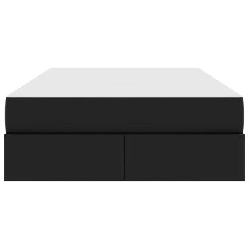 Aufbewahrungsbett mit Matratze Schwarz 120 x 190 cm Kunstleder