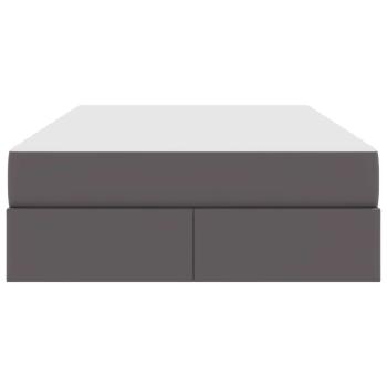 Aufbewahrungsbett mit Matratze Grau 120 x 190 cm Kunstleder