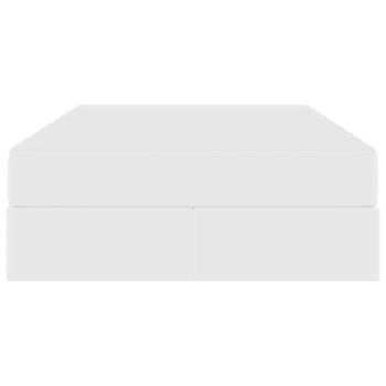Aufbewahrungsbett mit Matratze Weiß 120 x 200 cm Kunstleder
