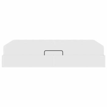 Aufbewahrungsbett mit Matratze Weiß 120 x 200 cm Kunstleder