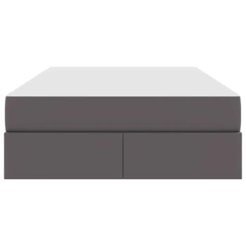 Aufbewahrungsbett mit Matratze Grau 120 x 200 cm Kunstleder
