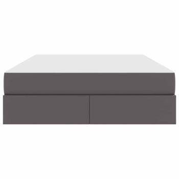 Aufbewahrungsbett mit Matratze Grau 140 x 200 cm Kunstleder