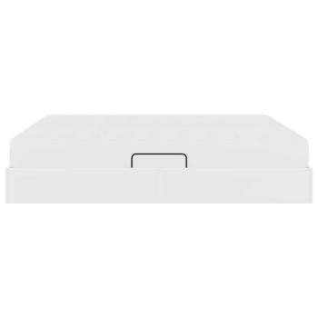 ARDEBO.de - Aufbewahrungsbett mit Matratze Weiß 160 x 200 cm Kunstleder