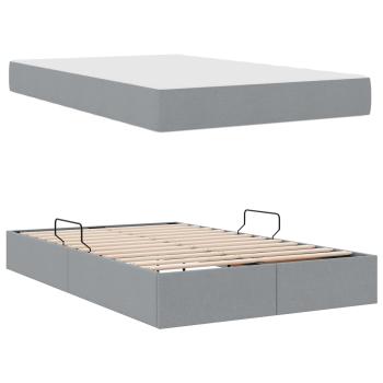 Aufbewahrungsbett mit Matratze Hellgrau 120 x 190 cm Polyester